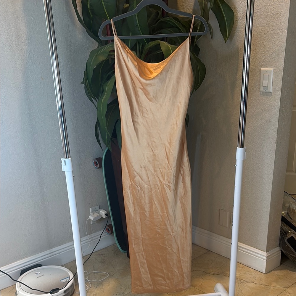 Elegant Tan Slip Dress